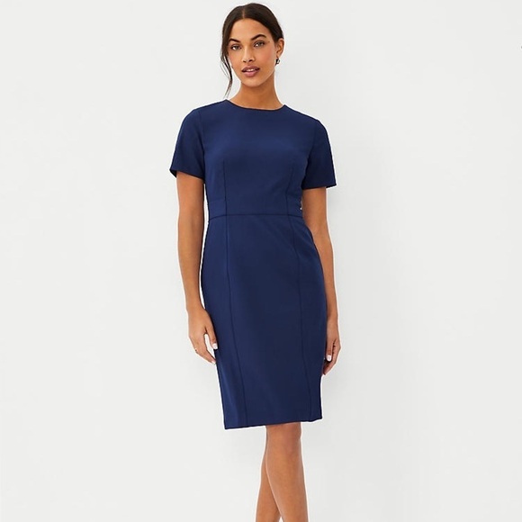 Ann Taylor Dresses & Skirts - New Ann Taylor Short Sleeve Sheath Dress in Bi-Stretch - Curvy Fit 2.